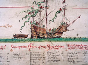 De Mary Rose, uit de Anthony Roll door English School