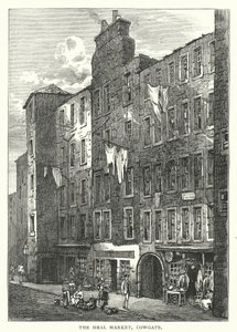 De Maaltijdmarkt, Cowgate (gravure) door English School