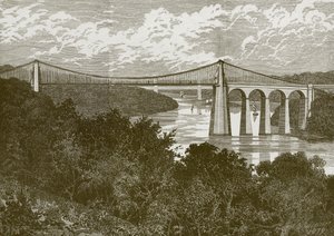 De Menai Hangbrug door English School
