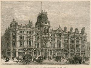 De nieuwe gebouwen van de Mercers Company, Cheapside, Londen door English School