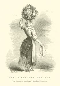 De slinger van het melkmeisje (gravure) door English School