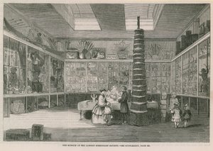 Het Museum van de London Missionary Society, op Bloomfield Street, gepubliceerd in de Illustrated London News, 25 juni 1859 door English School