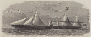 Het nieuwe clipper-stoomschip "Ly-Ee-Moon," gebouwd voor de opiumhandel (gravure) door English School
