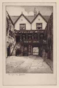 The New Inn, Gloucester (litho) door English School