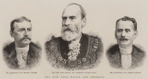 De nieuwe burgemeester en sheriffs (gravure)