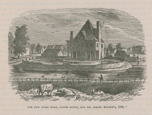 Het New River Head, Water House, en Mr. Israel Wilkess, 1730