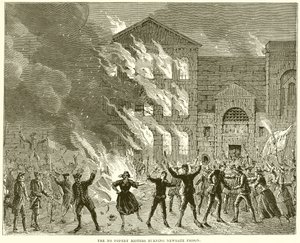 De No Popery relschoppers die de Newgate gevangenis in brand steken
