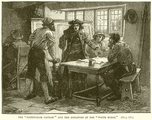 De Nottingham-kapitein en de agitatoren bij het Witte Paard door English School
