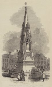 Het Notts-getuigenis aan Lord George Bentinck, op de markt in Mansfield (gravure) door English School
