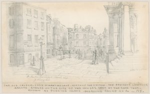 Het Oude Kerkhof, St Martins Lane, ten noorden van de Kerk door English School