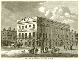 Het Oude Coburg Theater in 1820 door English School