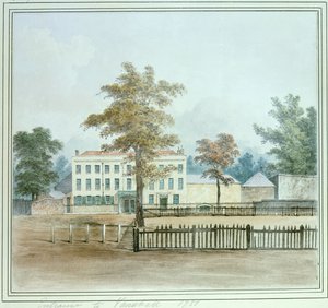 Het oude huis en de ingang naar Vauxhall Gardens, 1751 door English School