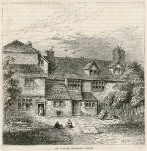 The Old Pied Bull (achterkant), huis van Sir Walter Raleigh door English School