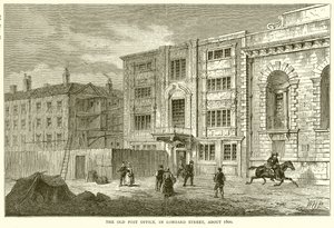 Het Oude Postkantoor, in Lombard Street, rond 1800 door English School