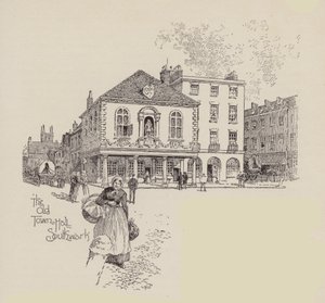 Het oude stadhuis van Southwark (litho) door English School