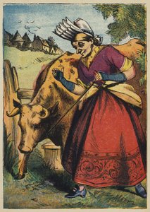 De oude vrouw en de koe