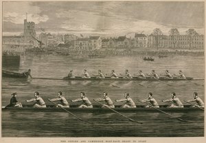 De Oxford en Cambridge Bootrace - klaar om te starten door English School