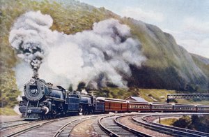 De Pacific van de New York Chicago Express, illustratie uit The Wonder Book of Railways, veertiende editie bewerkt door Harry Golding, 1929 door English School