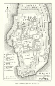 Het Paleis of de Bovenste Citadel van Tiryns door English School