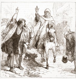 De pauselijke nuntius Chieregato in Neurenberg, illustratie uit De Geschiedenis van het Protestantisme door James Aitken Wylie, 1878 door English School