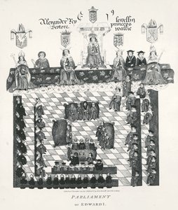 Het Parlement van Edward I (1239-1307) kopie uit het Wriothesley manuscript van ca.1523, gepubliceerd in 1794 door English School