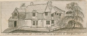 Het pastoriehuis in Newington, Surrey, naar verluidt 300 jaar oud