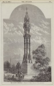 Het Paxton Gedenkteken, ontworpen door Messrs Goddard en Zoon, Architecten (gravure)