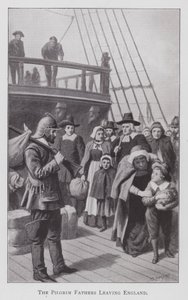 De Pilgrim Fathers verlaten Engeland
