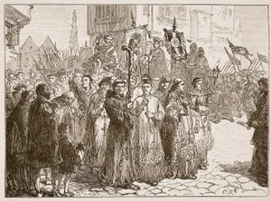 De Pelgrimage van Genade in 1536, illustratie uit Cassells Geïllustreerde Geschiedenis van Engeland