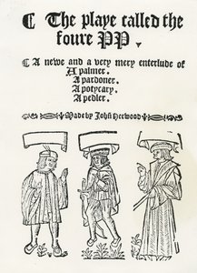 Het toneelstuk genaamd de vier PP, ca. 1530
