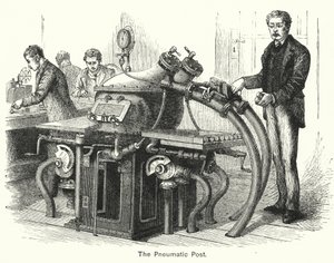 De pneumatische post (gravure)