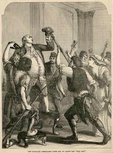 Het Volk dwingt Lodewijk XVI om de Rode Muts aan te nemen