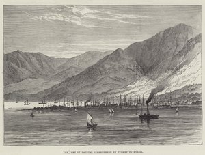 De Haven van Batoum, overgedragen door Turkije aan Rusland (gravure) door English School