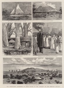 De Portugese agressie in Afrika, scènes in de omgeving van het betwiste district door English School