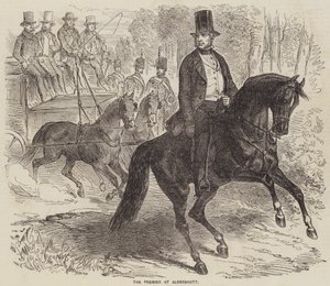 De Premier in Aldershott (gravure) door English School