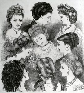 De huidige haarmode, 1870 door English School