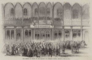 De Prins van Wales op het balkon van Richmond House, Chicago door English School