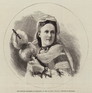 De Prinses Elizabeth van Roemenië in de Nationale Boerenkostuum van Roemenië door English School