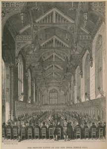 Prinses Louise bij de nieuwe Inner Temple Hall door English School