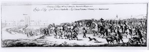De Processie van Karel II en zijn Nieuwe Koningin, Catharina van Braganza van Portsmouth naar Hampton Court, 1662