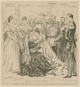 De Koningin en de Koninklijke Bruid, een incident in de kapel na de huwelijksceremonie, 23 juli 1896