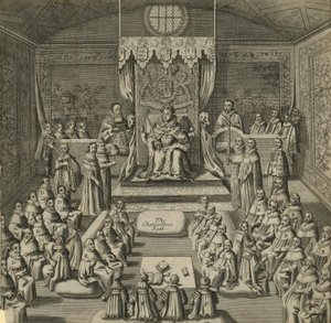 De Koningin als hoofd van het Parlement door English School