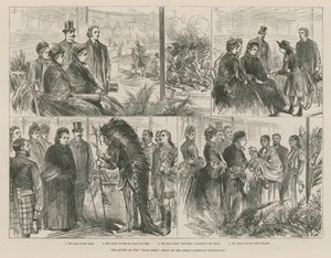 De Koningin bij de Wild West show van de Grote Amerikaanse Tentoonstelling