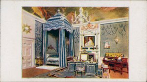 Het poppenhuis van de koningin: De slaapkamer van de koningin II (kleurenlitho) door English School