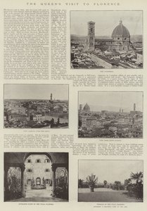 Het bezoek van de koningin aan Florence (gravure) door English School