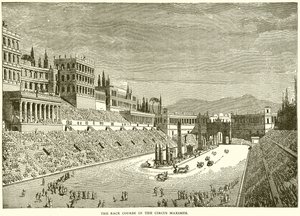 De renbaan in het Circus Maximus door English School