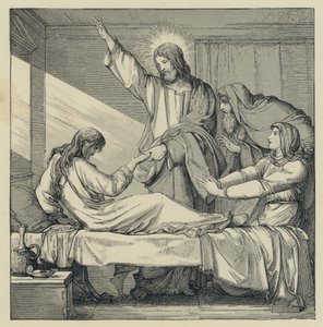 De Opwekking van de Dochter van Jairus (gravure)