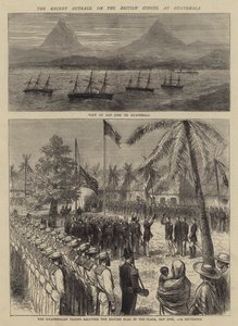 De recente aanslag op de Britse consul in Guatemala (gravure) door English School