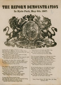De Hervormingsdemonstratie in Hyde Park, 6 mei 1867 door English School