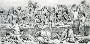 Het hervormersdiner, illustratie genomen uit de Satirist, 1809